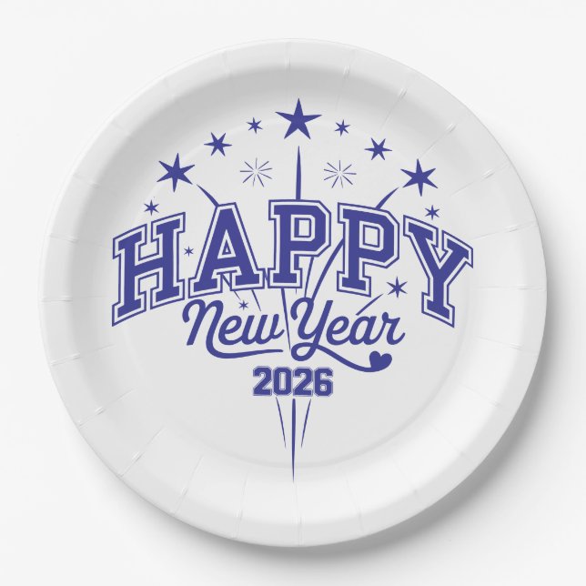 Neujahr Pappteller (Vorderseite)