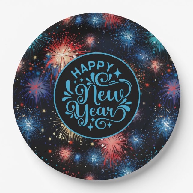 Neujahr Pappteller (Vorderseite)