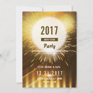 Neujahr Party Flyer NYE Eve Card 2017 Einladung
