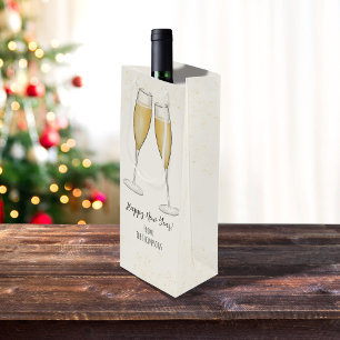 Neujahr Party Whimsical Niedlich Fun Champagne Geschenktüte Für Weinflaschen