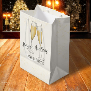 Neujahr Party Whimsical Niedlich Fun Champagne Mittlere Geschenktüte