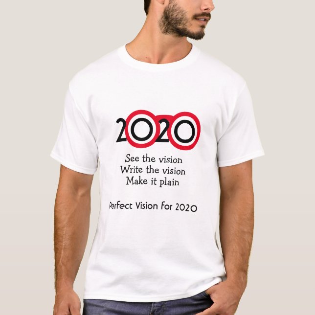 Neujahr perfekte VISION für 2020 Fun Brillen T-Shirt (Vorderseite)