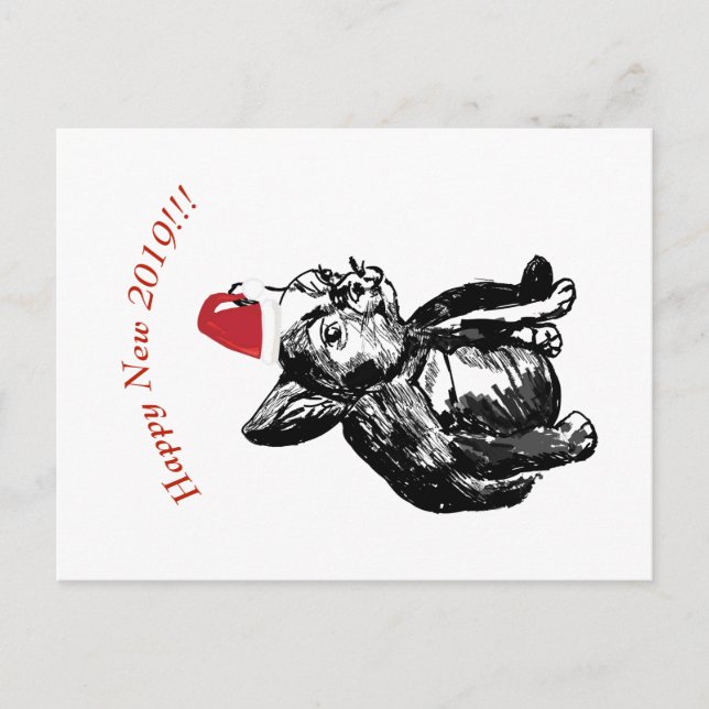 Neujahr Postkarte (Vorderseite)