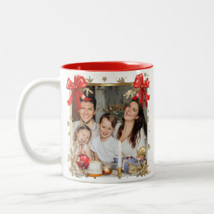NEUJAHR-Rahmen mit Goldkiefer Foto Familie 2026 Zweifarbige Tasse