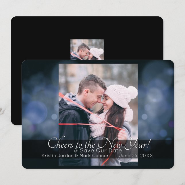 Neujahr Sparkasse Save the Date Einladung (Vorne/Hinten)