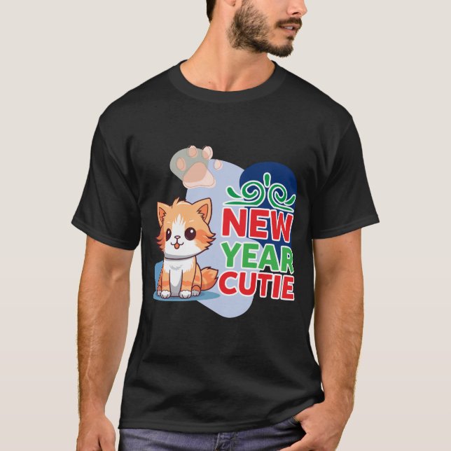 Neujahr Süsse Niedlich Ginger Kitten T-Shirt (Vorderseite)