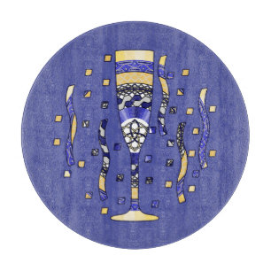 Neujahr: Toast Glass Cutting Board Schneidebrett