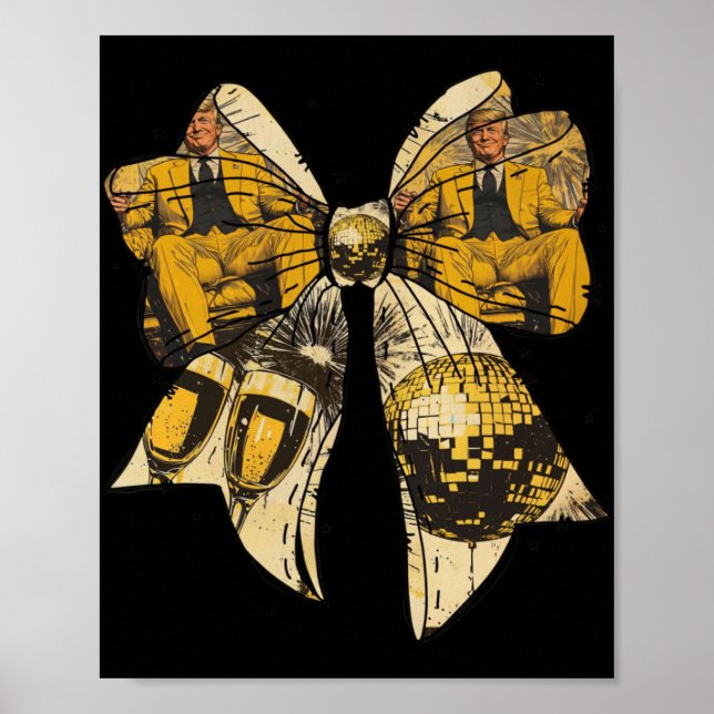Neujahr Trump 2025 Coquette Bow Graphic Poster (Vorne)
