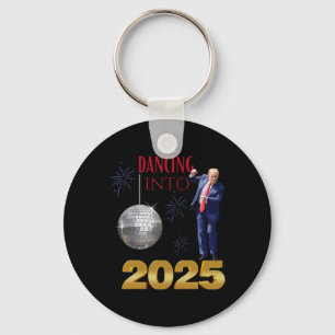Neujahr Trump tanzt 2025 Mega Funny Party Count Schlüsselanhänger