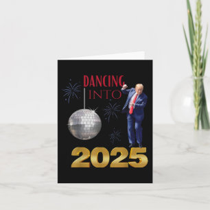Neujahr Trump tanzt in 2025 Lustige Party-Countdow Karte