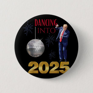 Neujahr: Trump tanzt in 2025 Party Funny Count Button