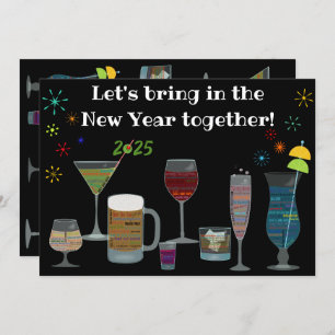 Neujahr um die Welt Cocktails Einladung