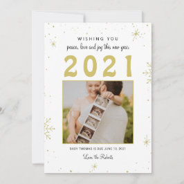 Neujahr/Weihnachts-Ankündigung Schneeflocken Feiertagskarte