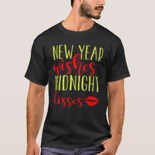 Neujahr wünscht Mitternacht Kisses T-Shirt