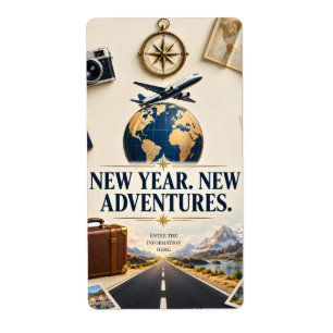 Neujahrs-Abenteuerwünsche mit Reise-Landkarte Flug