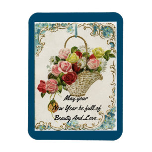 Neujahrs-Blumen-Weichmagnet Magnet