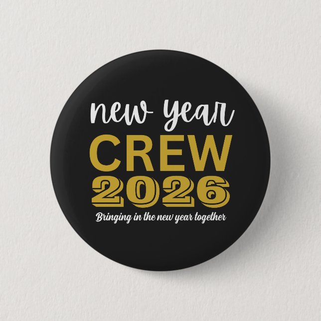 Neujahrs-Crew 2026 Button (Vorderseite)