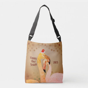 Neujahrs-Flamingo-Vögel-Tasche Tragetaschen Mit Langen Trägern