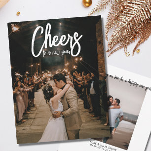 Neujahrs-Foto zur Hochzeitsankündigung Feiertagskarte