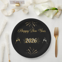 Neujahrs-Glanz-Papierteller