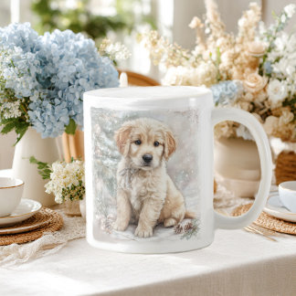 Neujahrs Hund und Schnee Kaffeetasse