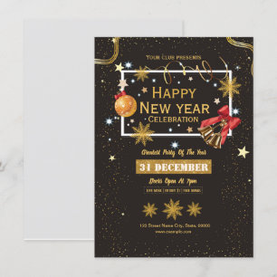 Neujahrs-Party-Einladungsflyer Einladung