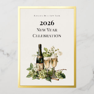 Neujahrs-Silvester-Einladungskarte mit individuell Folieneinladung