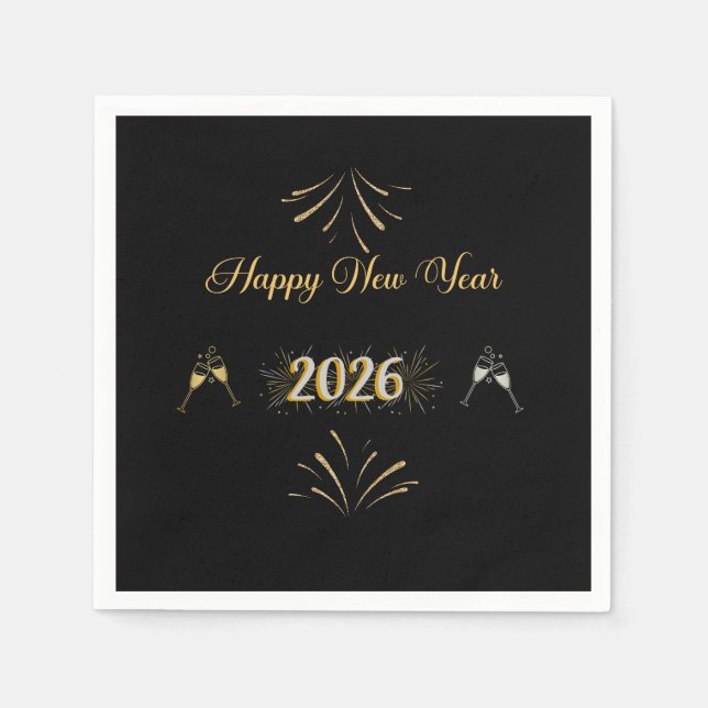 Neujahrs-Sparkling-Papiernapkin Serviette (Vorderseite)