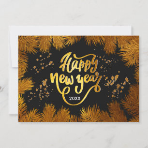 Neujahrs-Tannen-Gold Elegante Firmenparty Feiertagskarte
