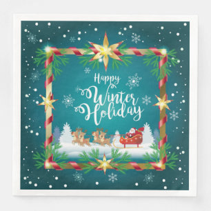 Neujahrs- und Frohe Weihnachts-Feiertags-Event Serviette
