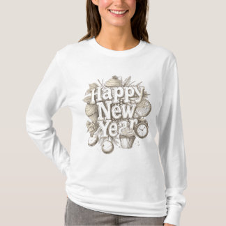Neujahrs- unglaubliches Tassenkuchendesign T-Shirt