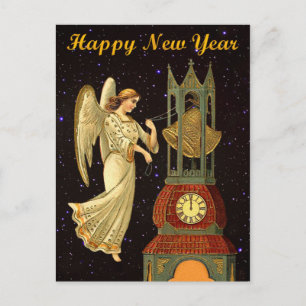 Neujahrs Vintage Engel Feiertagspostkarte