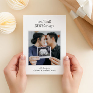 Neujahrsankündigung der Schwangerschaft Feiertagspostkarte