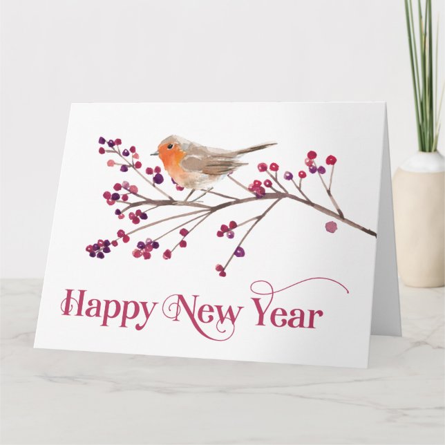 Neujahrsankündigung Feiertag Karte (Vorderseite)