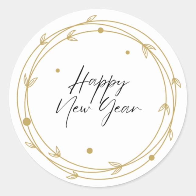 Neujahrsaufkleber Runder Aufkleber (Vorderseite)