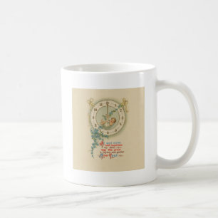 Neujahrsbaby Vintage-Uhr Kaffeetasse