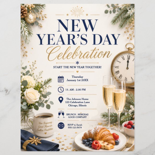 Neujahrsfeier Flyer (Vorne)