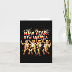Neujahrsfeier Patriotisch Lustig Trump Humor C Karte