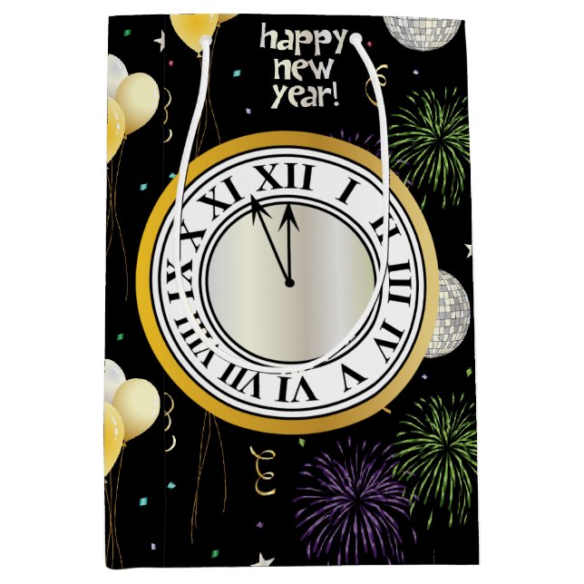 Neujahrsfeierballons Mittlere Geschenktüte (Vorderseite)