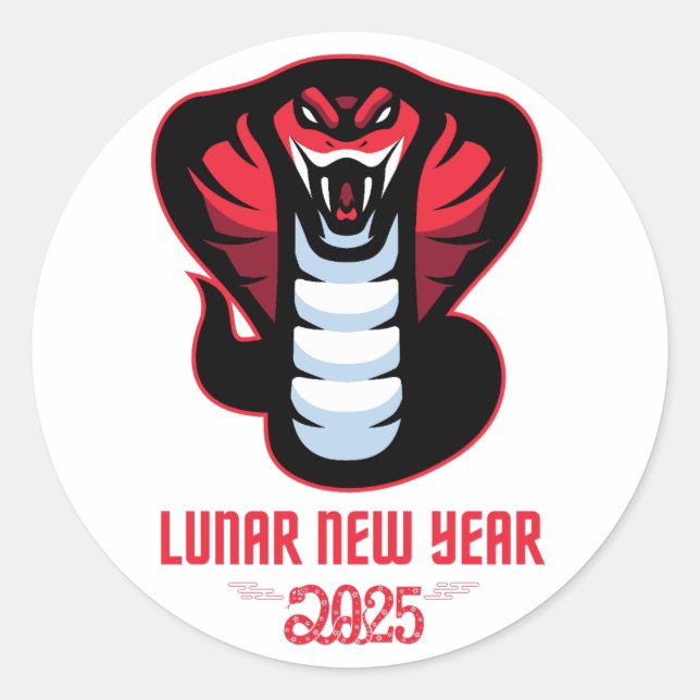 Neujahrsfest der Schlange Chinesisches Neujahr 202 Runder Aufkleber (Vorderseite)