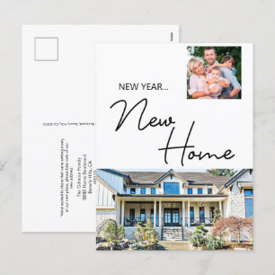 Neujahrsfest-Zuhause-Familie-Foto C Feiertagspostkarte