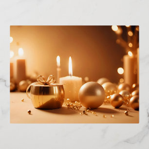 Neujahrsfestliche Feiertagszeit Lichtern  Folien Feiertagspostkarte