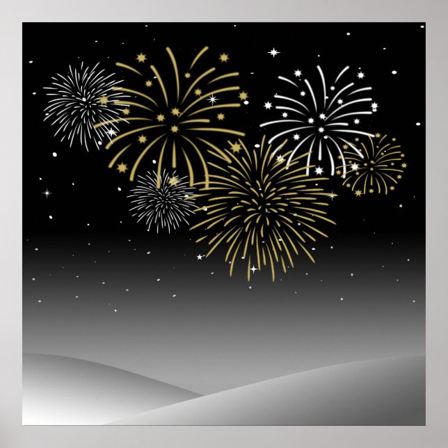 Neujahrsfeuer Poster (Vorne)