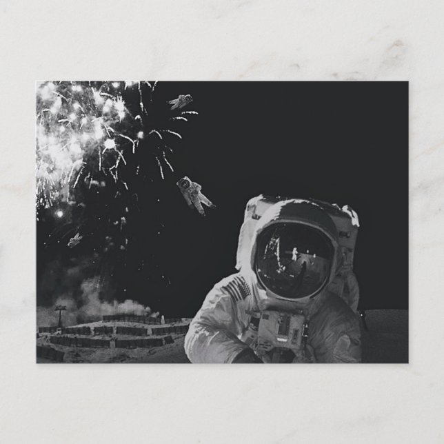 Neujahrsfeuer Postkarte (Vorderseite)