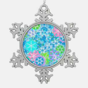 Neujahrsgestaltung Schneeflocken Zinn-Ornament