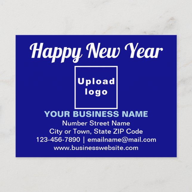 Neujahrsgrüße auf Blue Postcard Postkarte (Vorderseite)