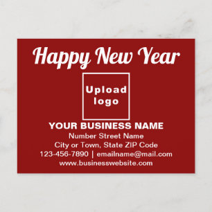Neujahrsgrüße auf der roten Postkarte