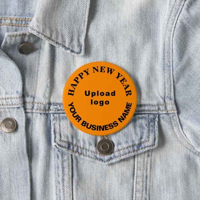 Neujahrsgrüße auf Orange Color Round Button (Beispiel)
