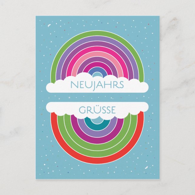 Neujahrsgrüße Postkarte (Vorderseite)