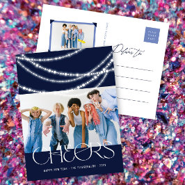 Neujahrsjubeln funkeln Licht Stilvolles Foto Feiertagspostkarte